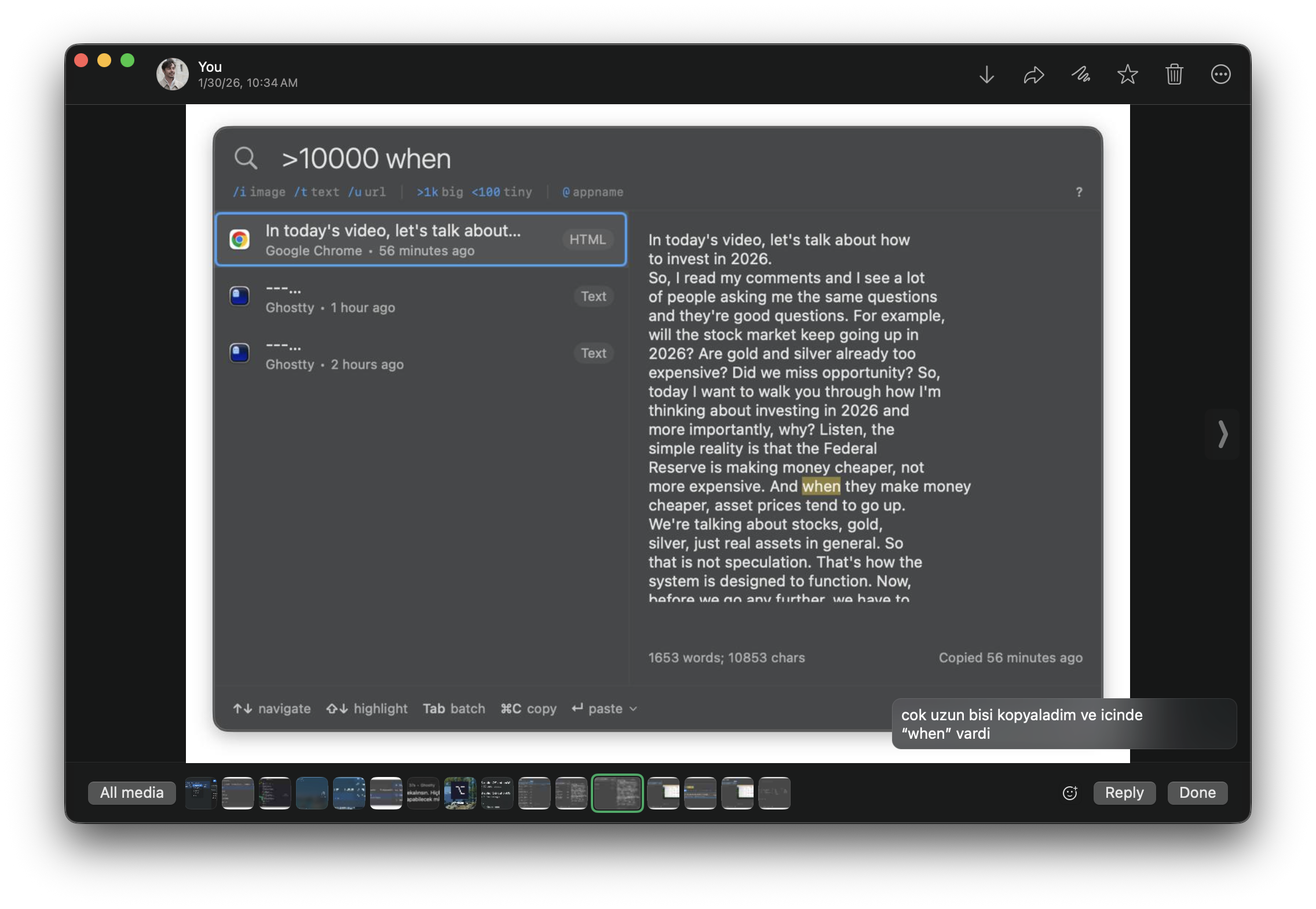 Keyword ile içerik arama