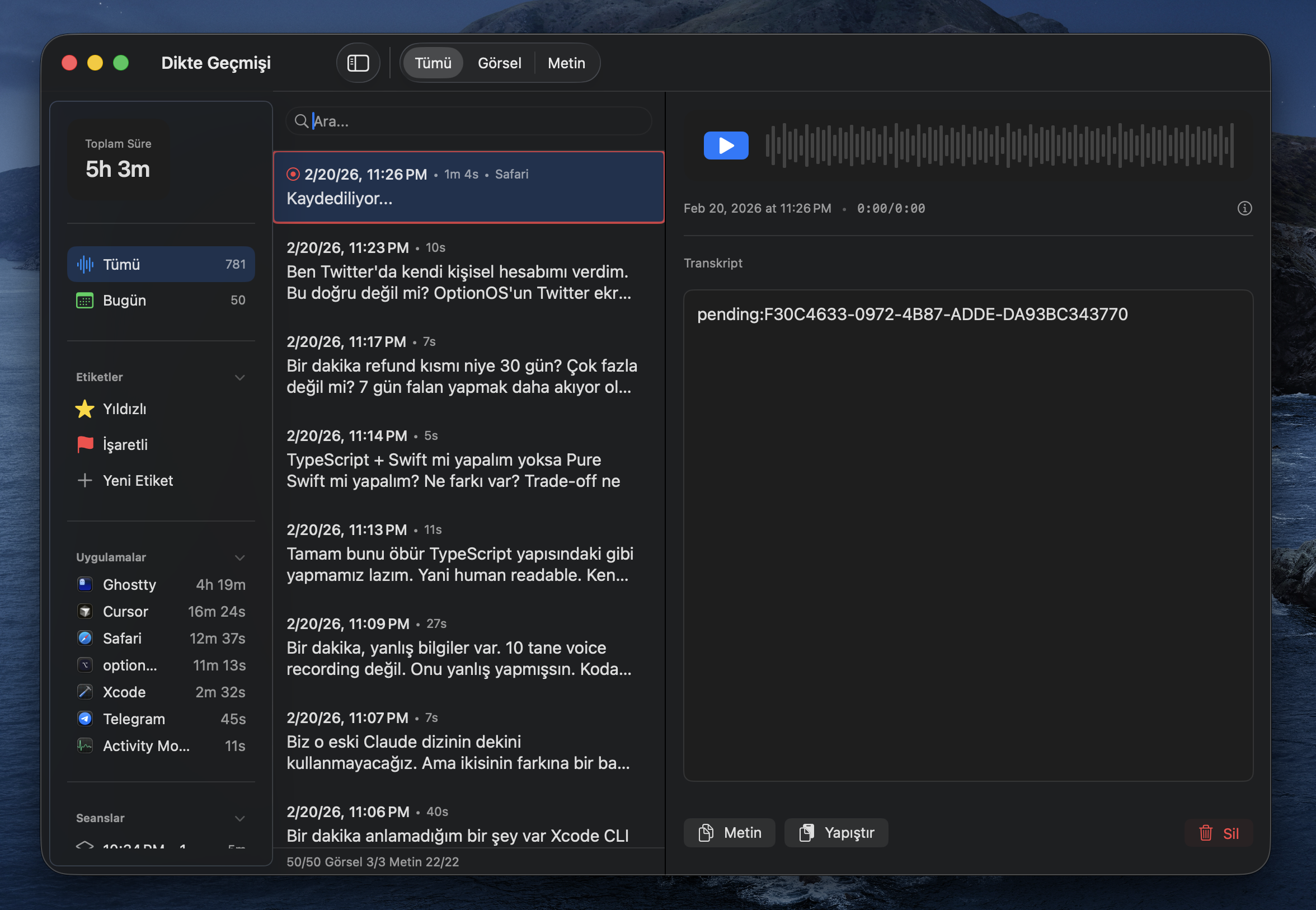 dictation screenshot