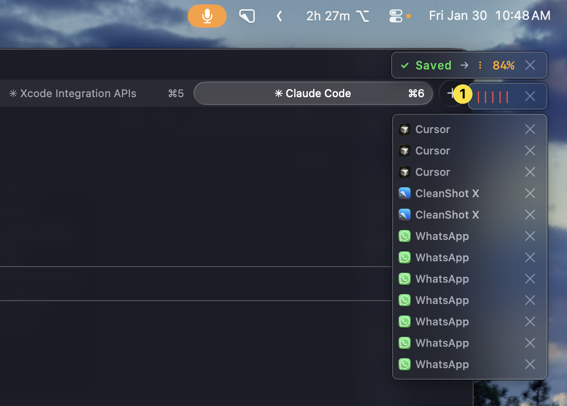 Parallel recording — first at 84%, second just started